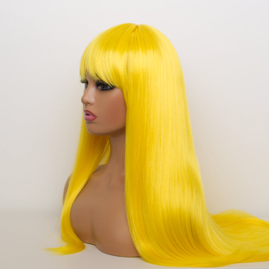 Madam Bang Vivid Canary Yellow Hows Your Head Wigs